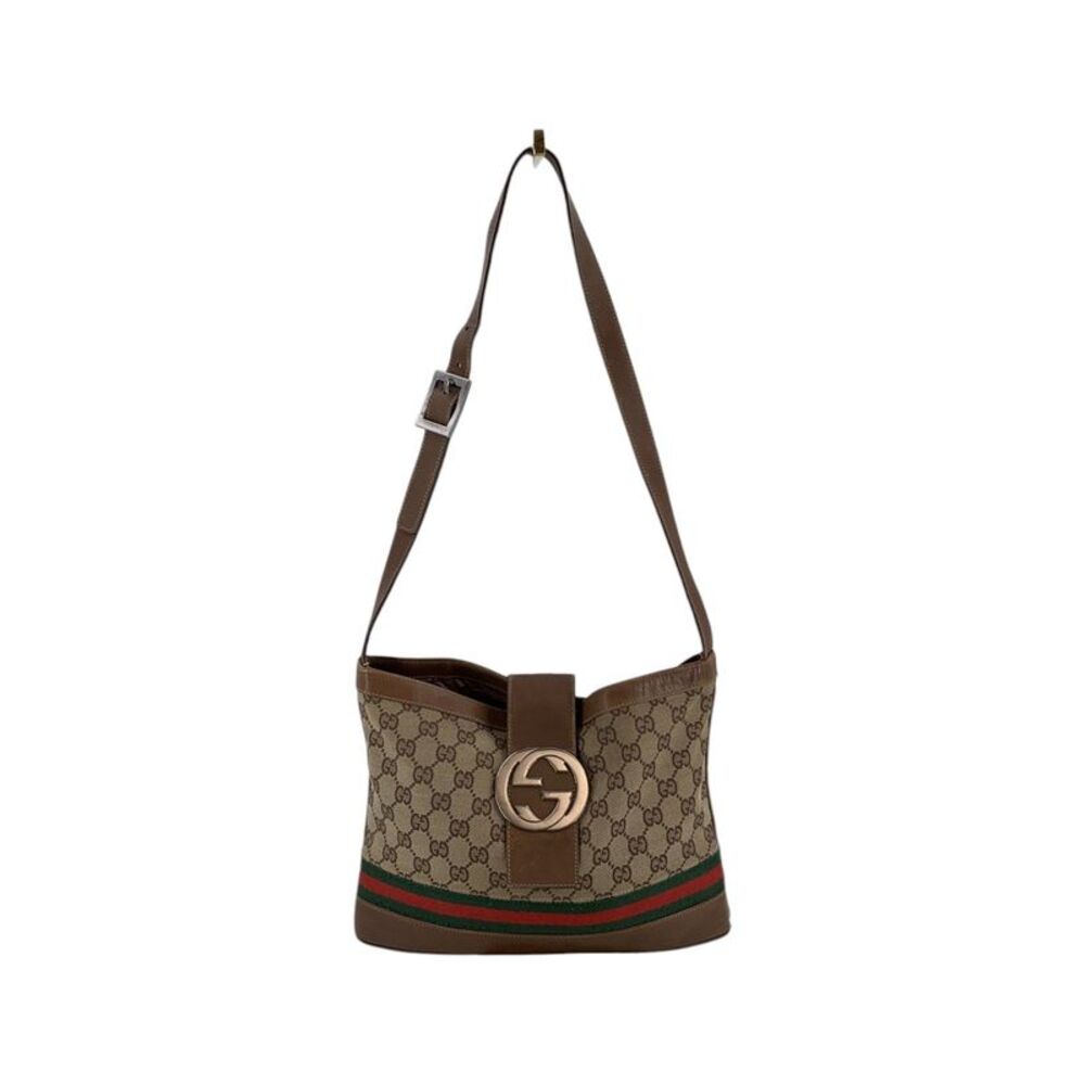 Gucci Vintage Cloth Shoulder Bag Interlocking